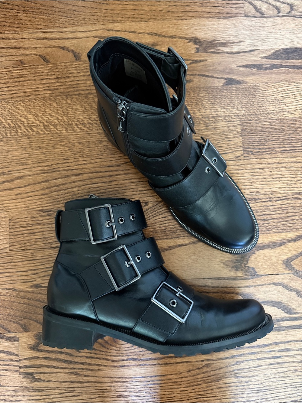 Blondo Triple-Buckle Black Ankle Boots